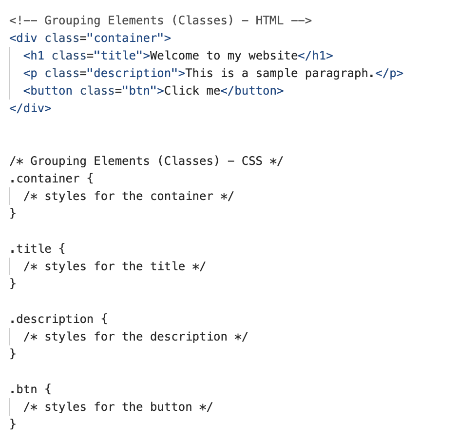 Grouping Elements